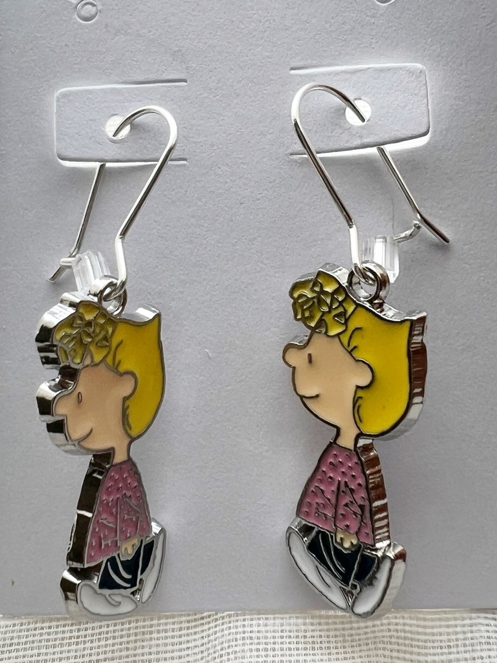 Peanuts Sally Brown Statement Earrings Officially Licensed Silver-tone - New!